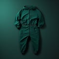 Minimalistic Green Sweatsuit On Black Background