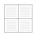 Minimalistic Grid with Four Rectangles and Horizontal Lines