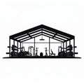 Minimalistic Gym Silhouette On White Background Royalty Free Stock Photo