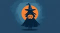 Minimalistic Halloween Witch Postcard Royalty Free Stock Photo