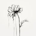 Minimalistic Hand Drawn Dripping Flower Illustration