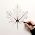 Minimalistic Hand Sketch Of A Maple Leaf