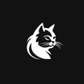 Minimalistic Handdrawn Cat Boarding Logo