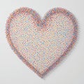 minimalistic heart outline filled with tiny, colorful dots