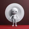 Minimalistic Hi-tech Doll On Dark Background With Emotive Facial Expression