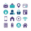 Minimalistic icons representing various web and app functions Royalty Free Stock Photo