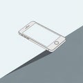 A minimalistic illustration features a smartphone Royalty Free Stock Photo