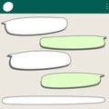 minimalistic illustration of message app conversation balloons. deformed forms of cell phone conversation. Copy space Royalty Free Stock Photo