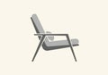 Minimalistic illustration of a modern armchair, showing a side view. The chair features a sleek, Royalty Free Stock Photo