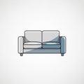 Minimalistic illustration of a sofa with a modern design. The sofa features wide Royalty Free Stock Photo