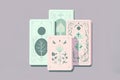 Minimalistic illustration of Tarot playing cards in pastel colors palette. Flat design. Royalty Free Stock Photo