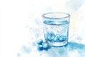 Minimalistic illustration of water-soluble tablets dissolving in a glass of water Royalty Free Stock Photo