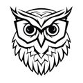 Minimalistic image of owl symbol of wisdom in vector art style