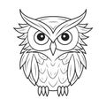 Minimalistic image of owl symbol of wisdom in vector art style