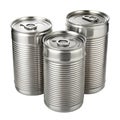 Silver Cans Isolated on White Background Royalty Free Stock Photo
