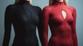 Minimalistic Image of Two Women in Bodysuits AI Generated