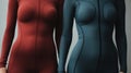 Minimalistic Image of Two Women in Bodysuits AI Generated