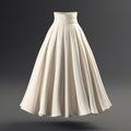 Minimalistic Ivory Dress With Pleated Skirt - 3d Model