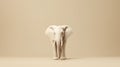 Minimalistic Ivory Elephant Statue On Beige Background