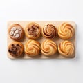 Minimalistic Japanese Pastries On Wooden Panel