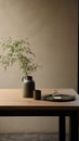 Minimalistic Japanese Vase On Wooden Table - Serene Visuals