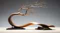 Serenity And Peace: Pacific Willow Landscape Art With Minimalistic Design