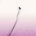 Minimalistic Lavender Drawing On Pink Background