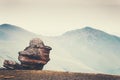 Minimalistic Landscape of rock stone and mountains