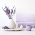 Minimalistic Lavender Coastline With White Background