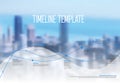 Minimalistic light timeline template with photo placeholder and blue accent