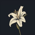 Minimalistic Lily Vector Illustration For Graphic Design