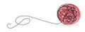 Minimalistic line art of ball of thread. For crafts, textiles, and design concepts Royalty Free Stock Photo