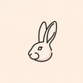 Minimalistic line drawing of a rabbit\'s Royalty Free Stock Photo