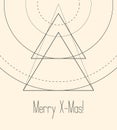 Minimalistic linear Christmas tree template.