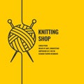 Minimalistic linear poster for knitting shop