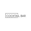 Minimalistic logo of an alcoholic establishment. Logo for a bar, shop, restaurant. Cocktail bar lettering in a rectangle. Isolated