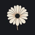 Minimalistic Logo Design: Gerbera Flower And On Black Background