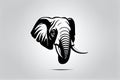 minimalistic logo of elephant head profile on white background Royalty Free Stock Photo