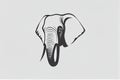 minimalistic logo of elephant head profile on white background Royalty Free Stock Photo