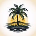 minimalistic logo with a palm tree on white background