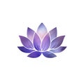 Minimalistic Lotus Flower Logo Tattoo Design With Dark Purple And Light Indigo Colors Royalty Free Stock Photo