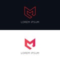 Minimalistic M icon sign company logotype vector design