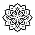 Minimalistic Mandala Flower Design: Stenciled Iconography With Tropical Symbolism