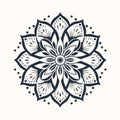 Minimalistic Mandala Flower Print Stamp Icon Royalty Free Stock Photo