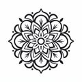 Minimalistic Mandala Flower: A Serene Khmer Art Inspired Design