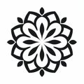 Minimalistic Mandala Icon: Vector Illustration With Floral Accents