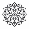 Minimalistic Mandalas Easy Art Icon On White Background Pattern Royalty Free Stock Photo