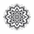 Minimalistic Mandalas Mujer Icon Pattern On White Background