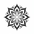 Minimalistic Mandalas Mujer Icon Pattern On White Background