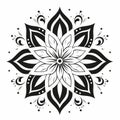 Minimalistic Mandalas Mujer Icon Pattern On White Background